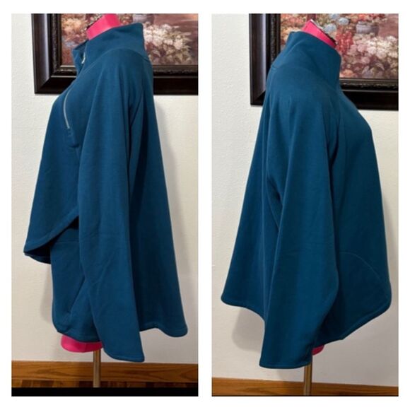 Athleta Cozy Karma Asymmetrical Pullover Sweatshirt 3X Enchanted Blue 383402 - Picture 3 of 16